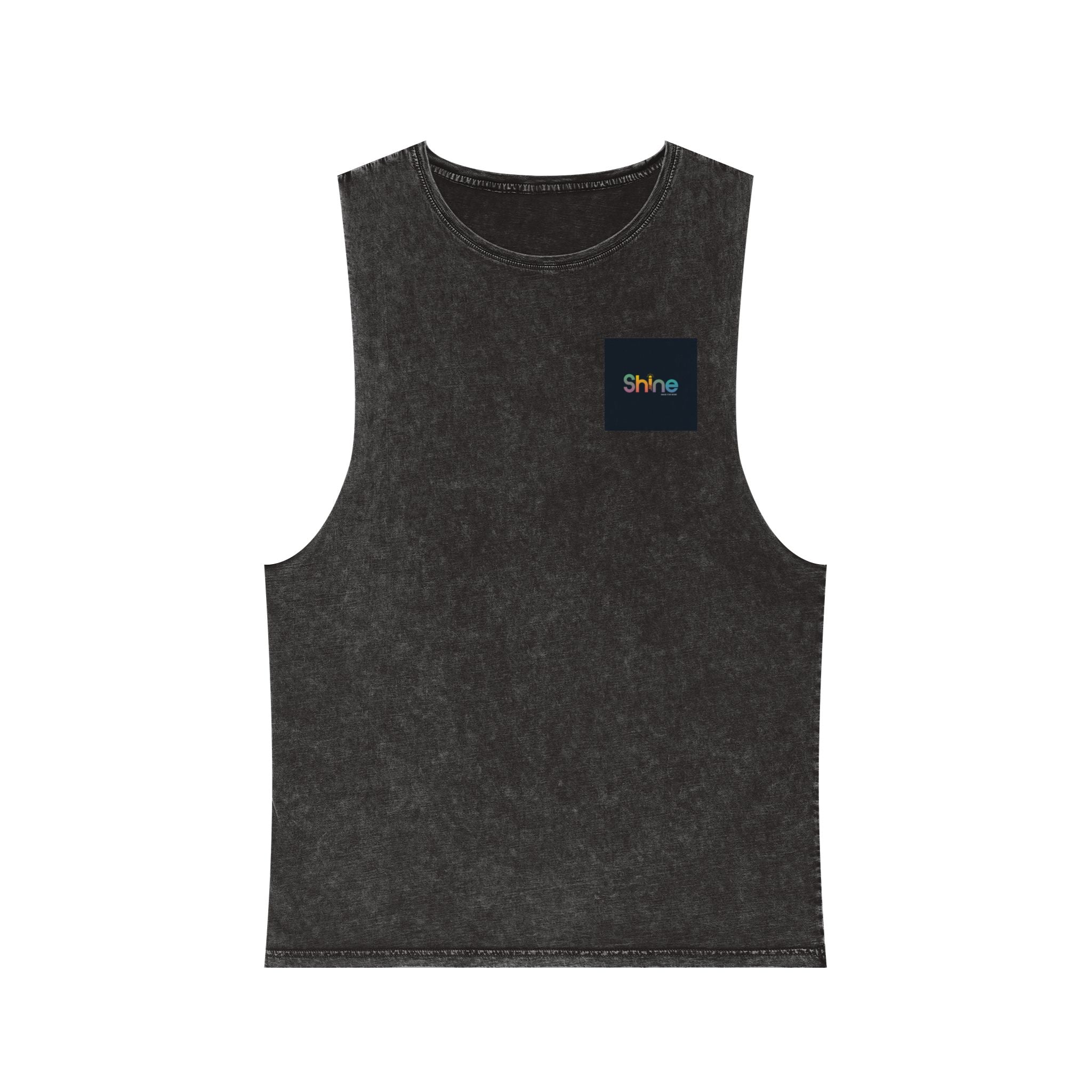 Unisex Stonewash Tank Top - Shine Graphic Tee for Summer Adventures